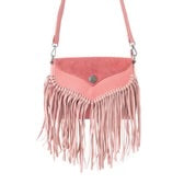 Load image into Gallery viewer, PREORDER~ Wild West Fringe Leather Crossbody Bag In Ash Denim