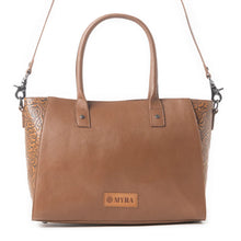 Load image into Gallery viewer, PREORDER~ Western Belle Leather Bag In Hairon Chestnut & Pearl Glow