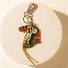 Load image into Gallery viewer, Myra Beaded & Fringe Hand Tooled Leather Key Fobs 🩷PRE-ORDER🩷