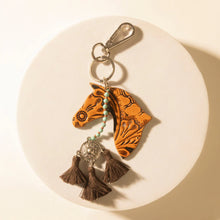 Load image into Gallery viewer, Myra Beaded & Fringe Hand Tooled Leather Key Fobs 🩷PRE-ORDER🩷