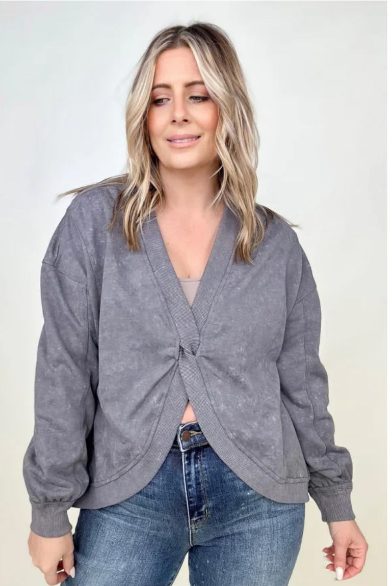 Gray reversible sweatshirt