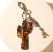 Load image into Gallery viewer, Myra Beaded &amp; Fringe Hand Tooled Leather Key Fobs 🩷PRE-ORDER🩷
