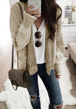Load image into Gallery viewer, Apricot chunky knit jacket length Cardi
