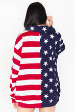 Load image into Gallery viewer, 🖤 PRE-ORDER🖤 JINGER Stars &amp; Stripes Zipped/Collared Oversized Sweatshirt
