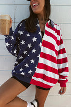 Load image into Gallery viewer, 🖤 PRE-ORDER🖤 JINGER Stars &amp; Stripes Zipped/Collared Oversized Sweatshirt
