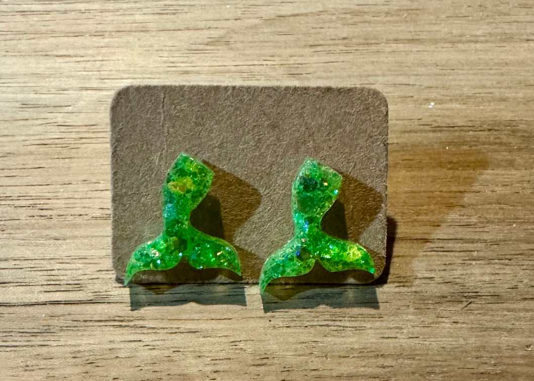 Sparkly Mermaid Tail Studs