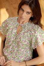 Load image into Gallery viewer, Bohera Outrider Collared Frill Sleeve Grove Top in Berry Sprig 🩷PRE-ORDER🩷
