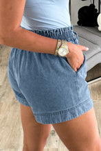 Load image into Gallery viewer, 🖤 PRE-ORDER🖤 Heather Dusk Blue Elastic Waist Denim Shorts

