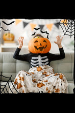Load image into Gallery viewer, Orange Halloween Ghost Pumpkin Print Fleece Throw Blanket60x80inches (tat3/5wks)
