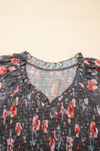 Load image into Gallery viewer, Brown Frilly Smocked Bodice Floral Mesh Mini Dress : Preorder( tat3/5wks)
