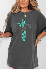 Load image into Gallery viewer, Turquoise Gems Cross Tshirt (comfort colors) ￼
