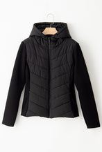 Load image into Gallery viewer, ⚡️🪩 🏁 P*r*E*o*R*d*E*r*S 🏁 🪩 ⚡️ Serena Scuba Sleeve Patchwork Zipped Front Hooded Puffer Jacket
