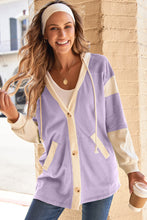 Load image into Gallery viewer, ⚡️🪩 🏁 P*r*E*o*R*d*E*r*S 🏁 🪩 ⚡️  Orchid Petal Waffle Knit Patchy Button Front Oversize Throw On Jacket
