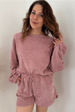 Load image into Gallery viewer, ⚡️🪩 🏁 P*r*E*o*R*d*E*r*S 🏁 🪩 ⚡️  Soft Fushia Textured Knit Pullover Drawstring Shorts Set
