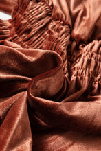 Load image into Gallery viewer, ⚡️🪩 🏁 P*r*E*o*R*d*E*r*S 🏁 🪩 ⚡️Vivian Velvet Short Sleeve Shirred Waist Tiered Maxi Dress
