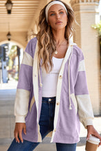 Load image into Gallery viewer, ⚡️🪩 🏁 P*r*E*o*R*d*E*r*S 🏁 🪩 ⚡️  Orchid Petal Waffle Knit Patchy Button Front Oversize Throw On Jacket
