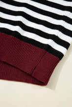 Load image into Gallery viewer, Suzanna  Striped Panels Colorblock Sleeve Chic Sweater : Preorder( tat3/5wks)

