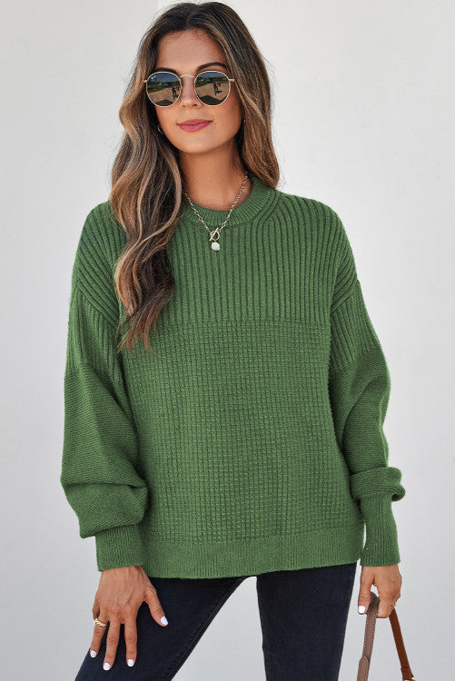 Allison Textured Knitted Crew Neck Sweater