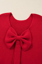 Load image into Gallery viewer, Festive Bow Backless Bubble Sleeve Sweater

