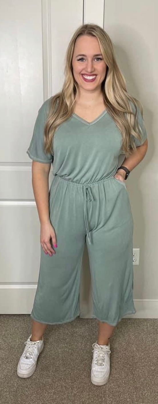 Slate Green Comfy Jumpsuit