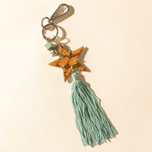 Load image into Gallery viewer, Myra Beaded &amp; Fringe Hand Tooled Leather Key Fobs 🩷PRE-ORDER🩷
