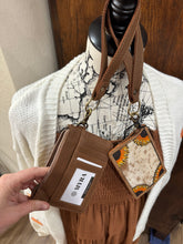 Load image into Gallery viewer, Sunflowers Handtooled leather &amp; Hide card holder with cash slot
