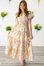 Load image into Gallery viewer, 🖤 PRE-ORDER🖤 Elizabeth Orange Floral Maxi Dress
