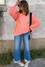 Load image into Gallery viewer, Blossom Pumpkin Embroidered Thanksgiving Holiday Sweater : Preorder( tat3/5wks)
