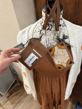 Load image into Gallery viewer, Sunflowers Handtooled leather &amp; Hide card holder with cash slot
