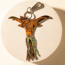 Load image into Gallery viewer, Myra Beaded &amp; Fringe Hand Tooled Leather Key Fobs 🩷PRE-ORDER🩷
