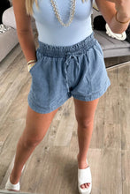 Load image into Gallery viewer, 🖤 PRE-ORDER🖤 Heather Dusk Blue Elastic Waist Denim Shorts
