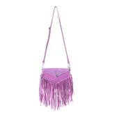 Load image into Gallery viewer, PREORDER~ Wild West Fringe Leather Crossbody Bag In Ash Denim

