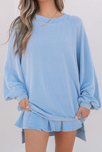 Load image into Gallery viewer, ⚡️🪩 🏁 P*r*E*o*R*d*E*r*S 🏁 🪩 ⚡️ Kori Corded Lantern Sleeve Top High Waist Ruffled Mini Skirt Set
