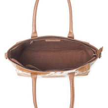 Load image into Gallery viewer, PREORDER~ Western Belle Leather Bag In Hairon Chestnut &amp; Pearl Glow
