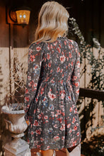 Load image into Gallery viewer, Brown Frilly Smocked Bodice Floral Mesh Mini Dress : Preorder( tat3/5wks)
