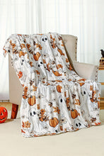 Load image into Gallery viewer, Orange Halloween Ghost Pumpkin Print Fleece Throw Blanket60x80inches (tat3/5wks)
