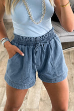 Load image into Gallery viewer, 🖤 PRE-ORDER🖤 Heather Dusk Blue Elastic Waist Denim Shorts
