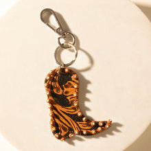 Load image into Gallery viewer, Myra Beaded &amp; Fringe Hand Tooled Leather Key Fobs 🩷PRE-ORDER🩷
