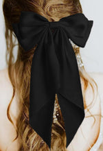 Load image into Gallery viewer, Blk Oversized Bowknot Satin Hair Clip~ 3 pack
