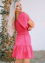 Load image into Gallery viewer, Rose Smocked Crossover Flutter Dress
