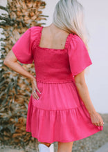 Load image into Gallery viewer, Rose Smocked Crossover Flutter Dress
