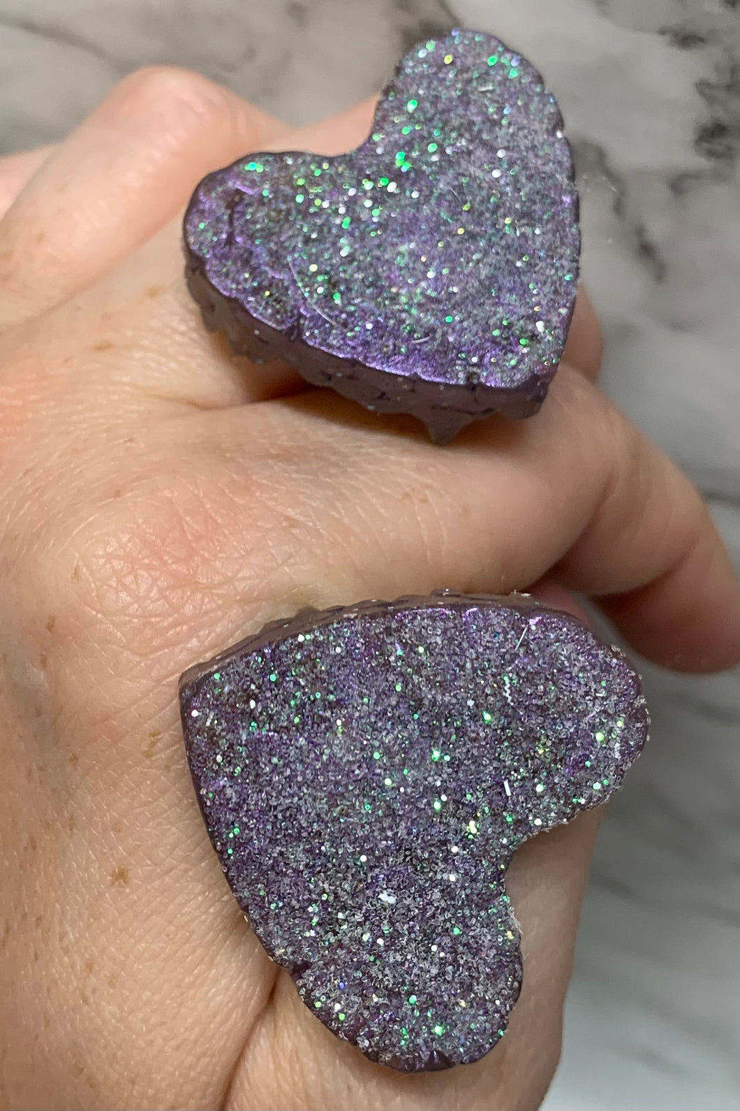 Dark Purple Mini Heart Vent Clips