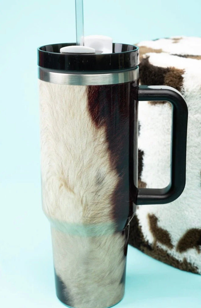 Callie Cow Stainless Steel Handled Tumbler 40oz