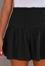Load image into Gallery viewer, Black Smocked HighWaisted Shorts
